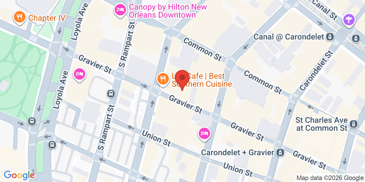Map showing the location of 935 Gravier St, New Orleans, LA 70112