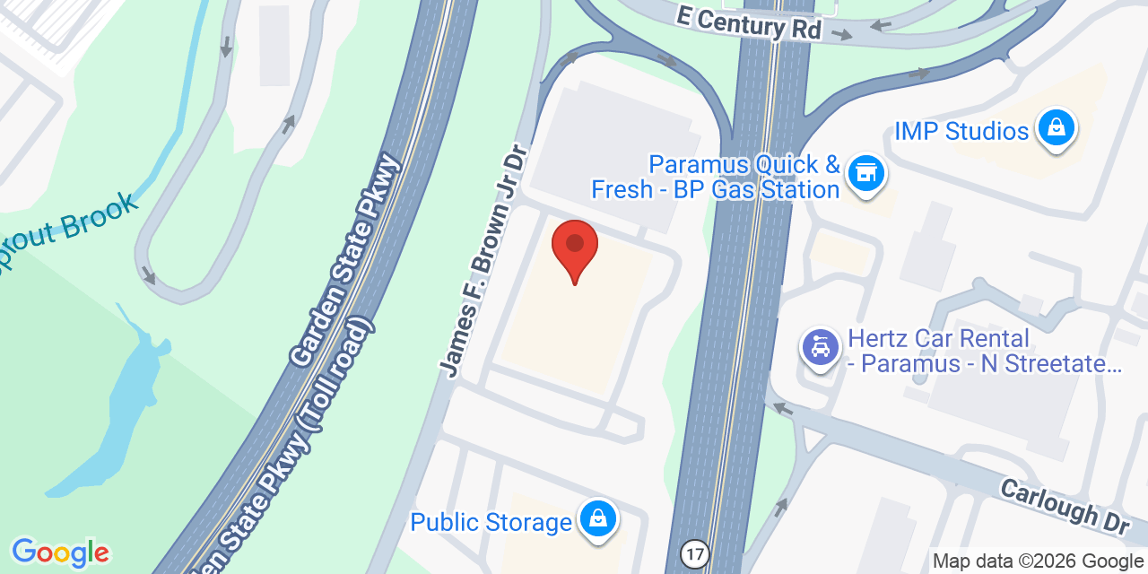 Map showing the location of 95 NJ-17, Paramus, NJ 07652