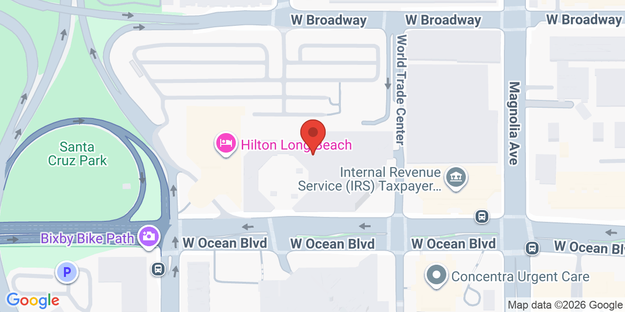 Map showing the location of Long Beach, CA